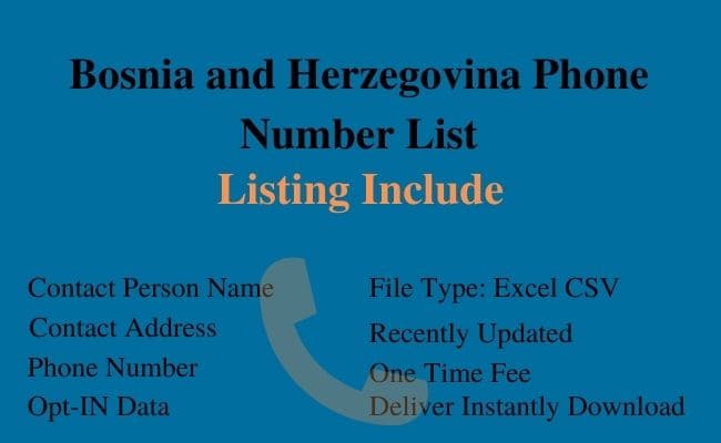 Bosnia And Herzegovina Phone Number List