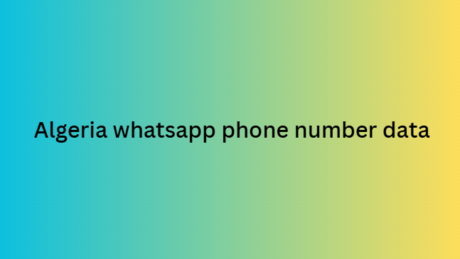 Algeria whatsapp phone number data