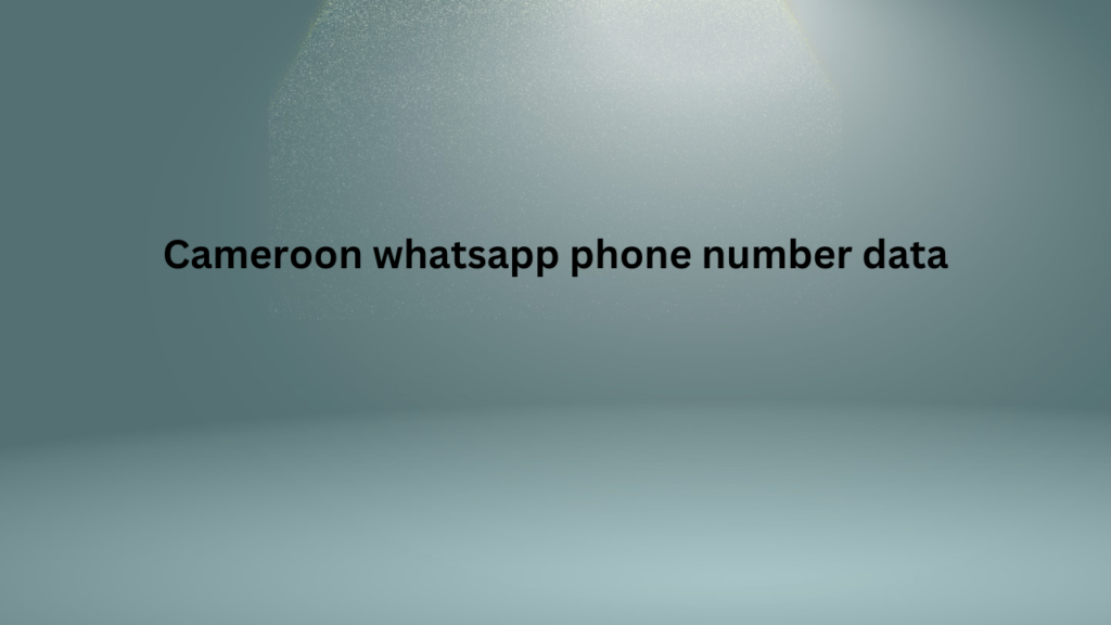 Cameroon whatsapp phone number data