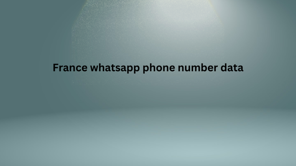 France whatsapp phone number data