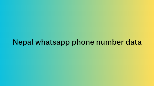 Nepal whatsapp phone number data